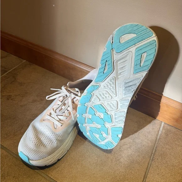 Hoka Women's Sneakers - Pink/Cream and Blue - Picture 1 of 2